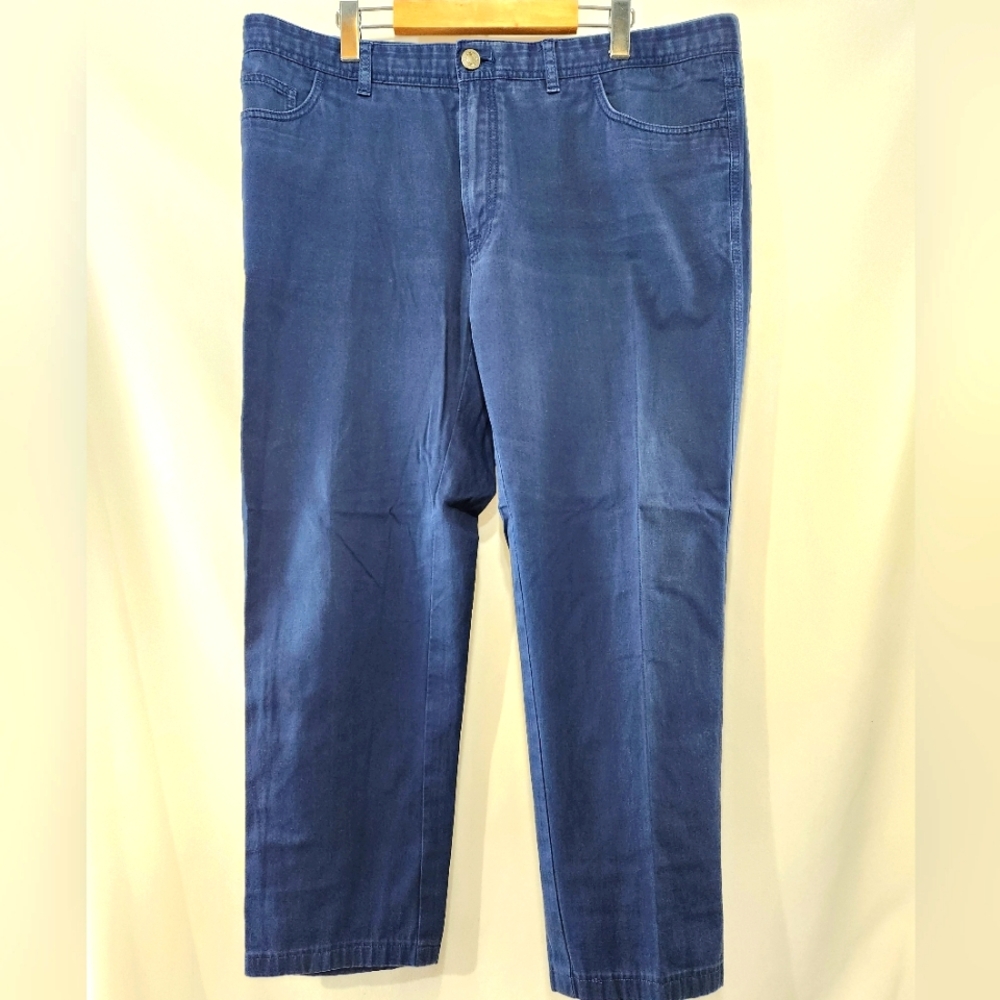 Outstanding BRIONI Navy Blue Cotton Blend Straight Leg Chinos Made Italy sz 44